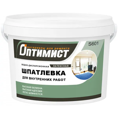 Водно дисперсионная латексная шпатлевка для внутренних работ Оптимист S 601 18 кг