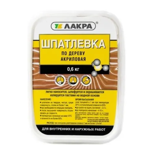 Шпатлевка акриловая по дереву Лакра 600 г сосна