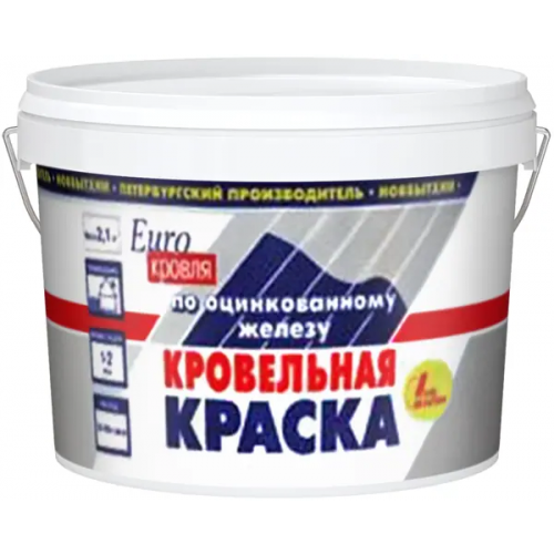 Кровельная краска по оцинкованному железу Новбытхим 10.5 кг серая