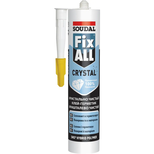 Кристально прозрачный клей герметик Soudal Fix All Crystal 290 мл