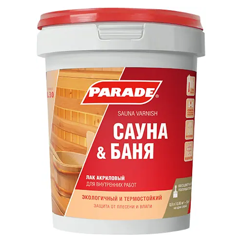Лак акриловый Parade L30 Сауна & Баня 900 мл