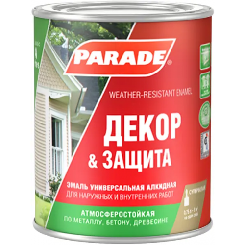 Эмаль универсальная алкидная Parade A1 Декор & Защита 750 мл бесцветная