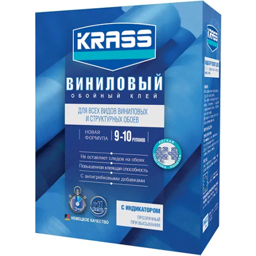 Обойный клей для виниловых и структурных обоев с индикатором Krass Виниловый 200 г