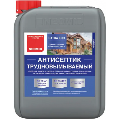 Антисептик трудновымываемый деревозащитный Неомид Extra Eco 5 кг
