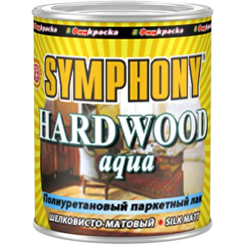 Полиуретановый паркетный лак покрывной Финкраска Симфония Hardwood Aqua 1 л шелковисто матовый