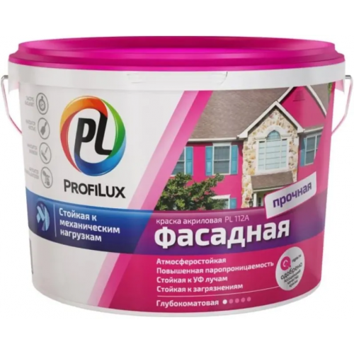 Краска фасадная Профилюкс PL 112A 3 кг белая