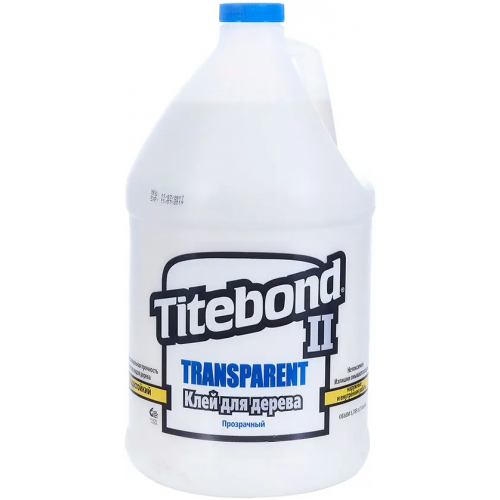 Прозрачный влагостойкий клей для дерева Titebond II Transparent Premium Wood Glue 3.785 л