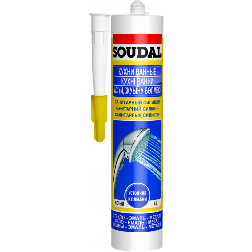 Санитарный силикон Soudal Кухни Ванные 280 мл белый