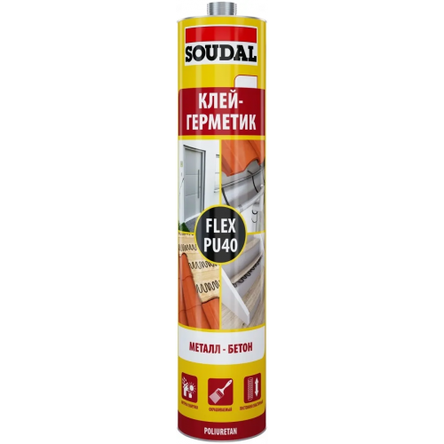 Полиуретановый клей герметик Soudal Flex PU 40 300 мл черный