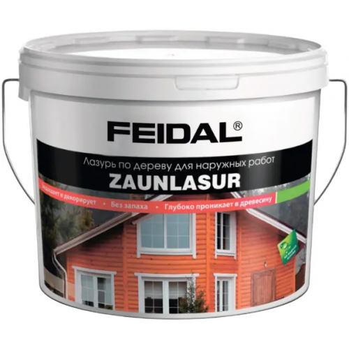 Лазурь по дереву для наружных работ Feidal Zaunlasur 10 л белая