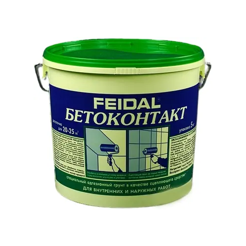 Специальный акриловый адгезионный штукатурный грунт Feidal Бетон контакт 5 кг неморозостойкий