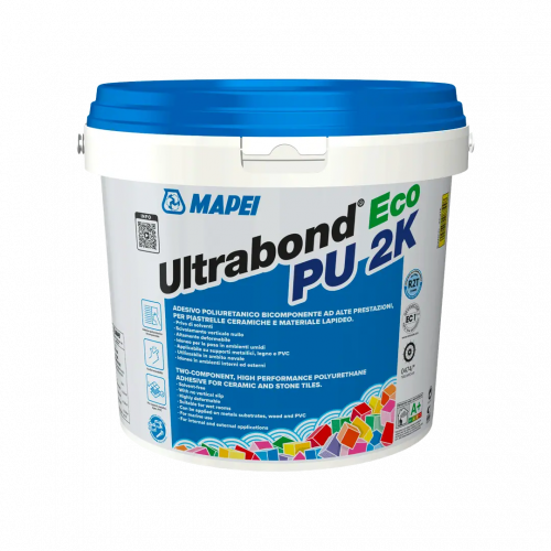 Двухкомпонентный тиксотропный полиуретановый клей Mapei Ultrabond Eco PU 2K 2 комп тиксотропный полиуретановый клей 5 кг 1 ведро * 4.4 кг + 1 ведро * 0.6 кг серый компонент А, темный компонент B