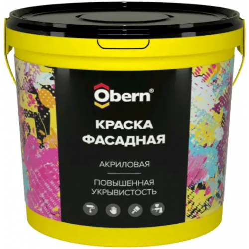 Краска фасадная акриловая Obern 7 кг белая