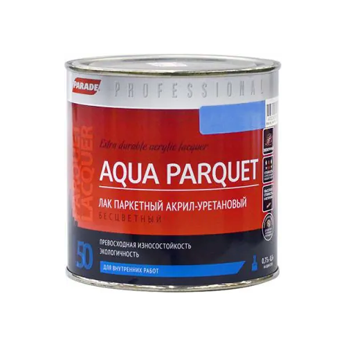 Лак паркетный акрил уретановый Parade Professional L50 Aqua Parquet 750 мл глянцевый