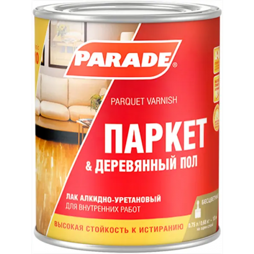 Лак алкидно уретановый Parade L10 Паркет & Деревянный Пол 750 мл полуматовый