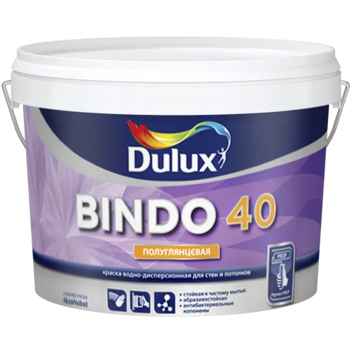 Водно дисперсионная краска для стен и потолков Dulux Professional Bindo 40 9 л белая