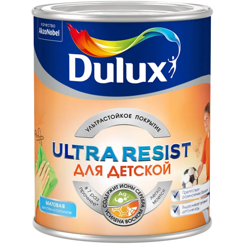 Краска для стен и потолков Dulux Ultra Resist для Детской 2.5 л белая
