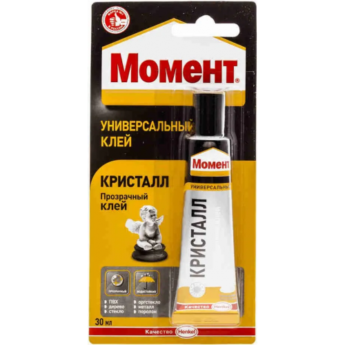 Универсальный прозрачный клей Момент Кристалл 30 мл единичный блистер