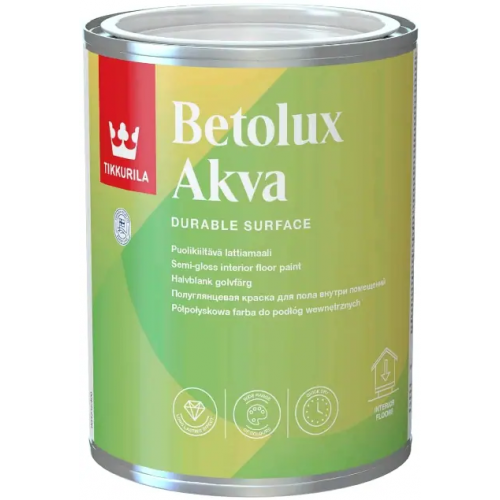 Краска для пола полуглянцевая Тиккурила Betolux Akva 900 мл белая