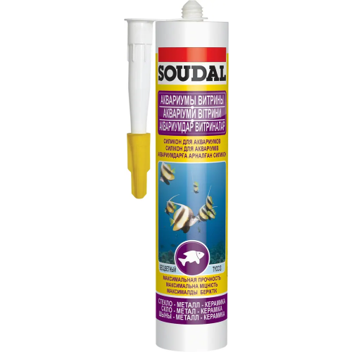 Силикон для аквариумов Soudal Аквариумы Витрины 280 мл бесцветный