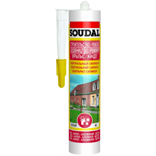 Нейтральный силикон Soudal Строительство Ремонт 280 мл белый