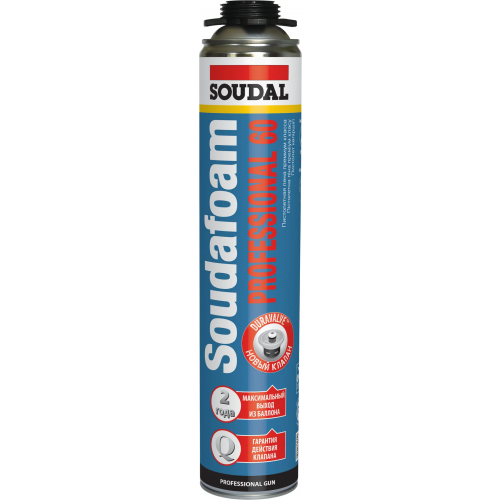 Пистолетная пена премиум класса Soudal Soudafoam Professional 60 750 мл пистолетная летняя