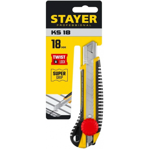 Нож с винтовым фиксатором Stayer Professional KS 18