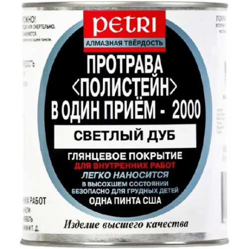 Полиуретановый цветной лак протрава Петри Полистейн в Один Прием 2000 470 мл светлый дуб