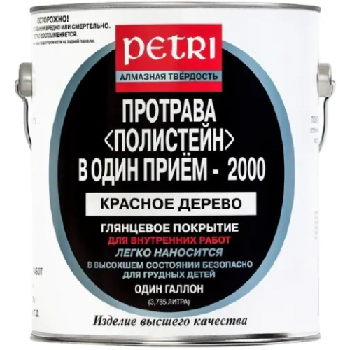 Полиуретановый цветной лак протрава Петри Полистейн в Один Прием 2000 3.78 л махагон