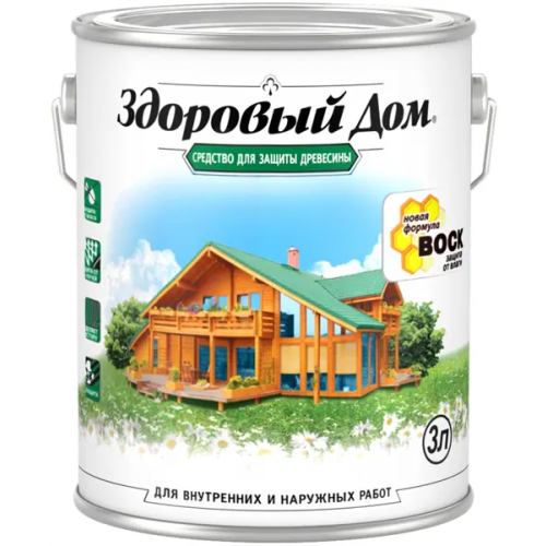 Средство для защиты древесины Здоровый Дом 3 л рябина