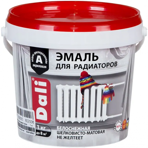 Эмаль для радиаторов акриловая Dali 1 кг белоснежная