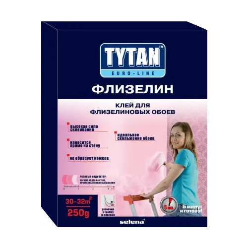 Клей для флизелиновых обоев с индикатором Титан Euro Line Флизелин 250 г