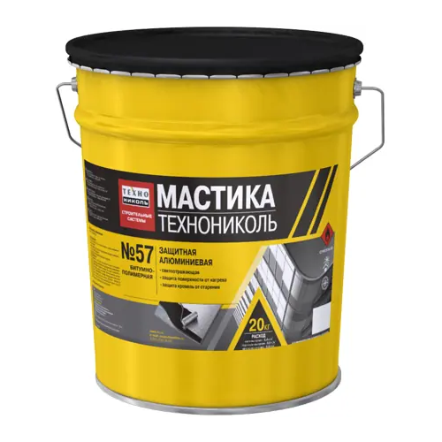 Мастика битумно полимерная защитная алюминиевая Технониколь №57 20 кг