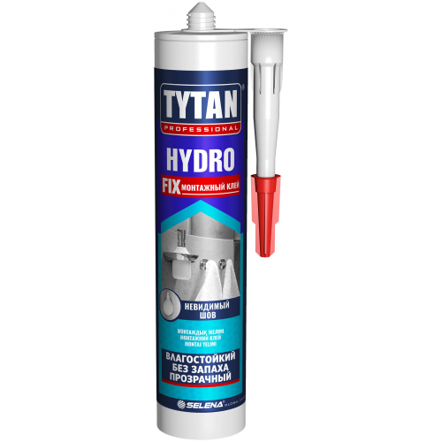 Монтажный клей влагостойкий прозрачный без запаха Титан Professional Hydro Fix 310 мл
