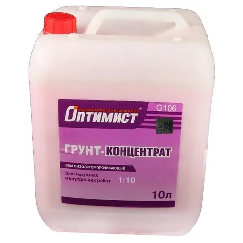 Грунт концентрат влагоизолятор проникающий Оптимист G 106 10 л