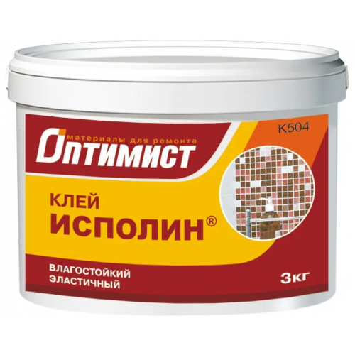 Клей влагостойкий эластичный для внутренних работ Оптимист K 504 Исполин 3 кг