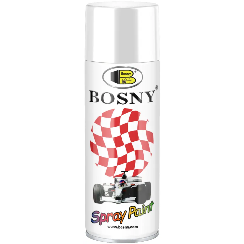 Акриловая спрей краска универсальная Bosny Spray Paint 520 мл белая №9003 White