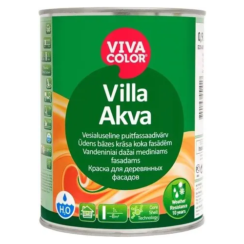 Краска для деревянных фасадов Vivacolor Villa Akva 900 мл белая