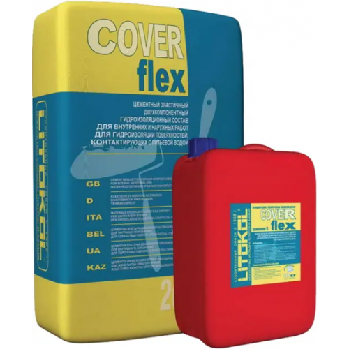 Цементный эластичный гидроизоляционный состав Литокол Coverflex 10 кг