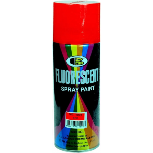 Флуоресцентная спрей краска пылающе яркая Bosny Fluorescent Spray Paint 520 мл красная