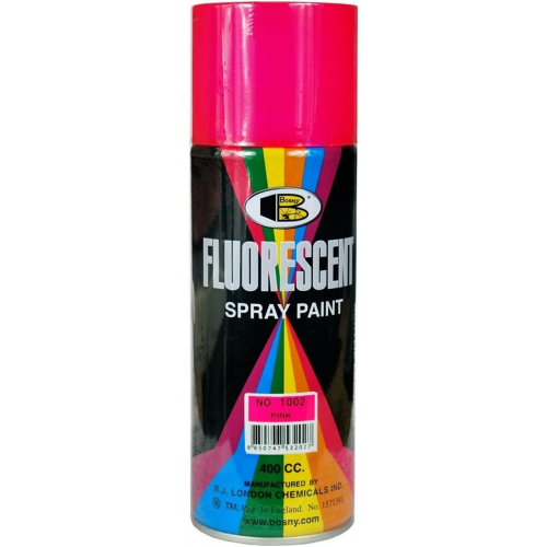 Флуоресцентная спрей краска пылающе яркая Bosny Fluorescent Spray Paint 520 мл розовая