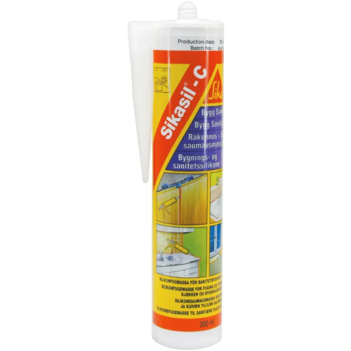 Нейтральный универсальный силиконовый герметик Sika sil C 300 мл белый