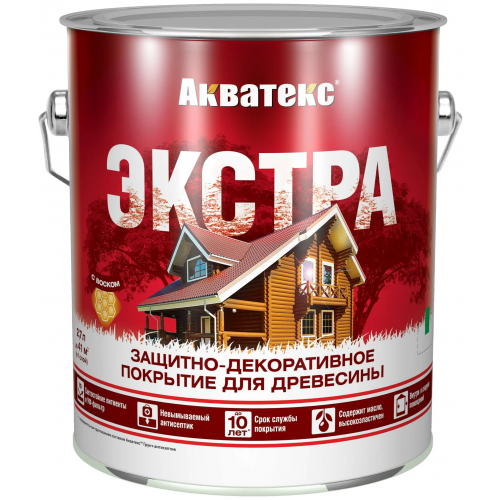 Защитно декоративное покрытие для древесины Акватекс Экстра 2.7 л каштан полуглянцевое