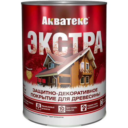 Защитно декоративное покрытие для древесины Акватекс Экстра 800 мл рябина полуглянцевое