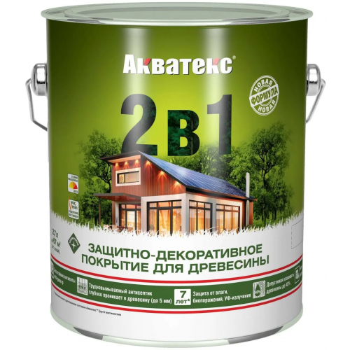 Защитно декоративное покрытие для древесины Акватекс 2 в 1 2.7 л палисандр