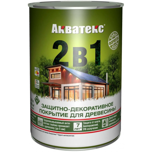 Защитно декоративное покрытие для древесины Акватекс 2 в 1 800 мл сосна
