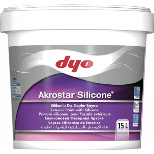 Краска фасадная акрил силиконовая DYO Akrostar Silicone 15 л прозрачно белая база B