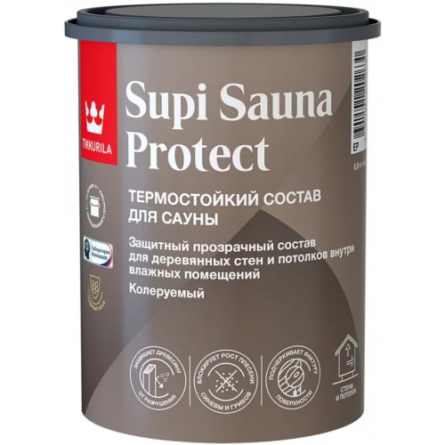 Защитный состав для стен и потолка сауны и бани Тиккурила Supi Saunasuoja 900 мл
