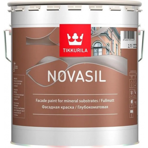 Фасадная краска глубокоматовая Тиккурила Novasil 2.7 л бесцветная