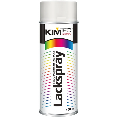 Аэрозольная краска спрей Kim Tec Lackspray 400 мл белая RAL 9003 глянцевый